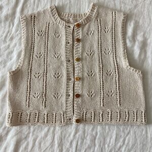 Cream Knit handmade vest